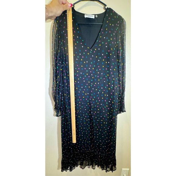 NWOT Essentiel Antwerp Black Multicolored Polka Dots Maxi Dress Size 2 Women's - Picture 7 of 10